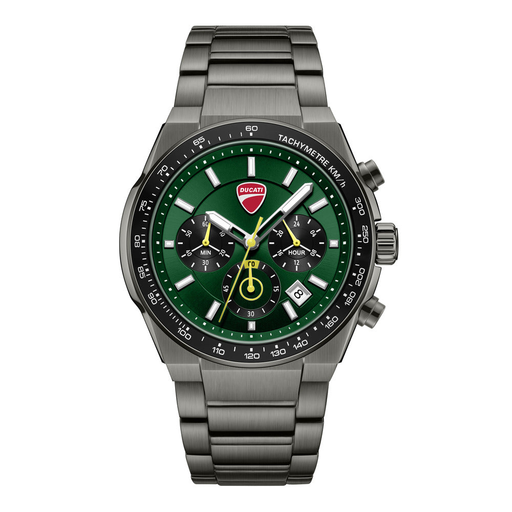 Orologio Ducati Corse Nitro cronografo uomo quadrante verde bracciale acciaio PVD canna di fucile DTWGI0003202