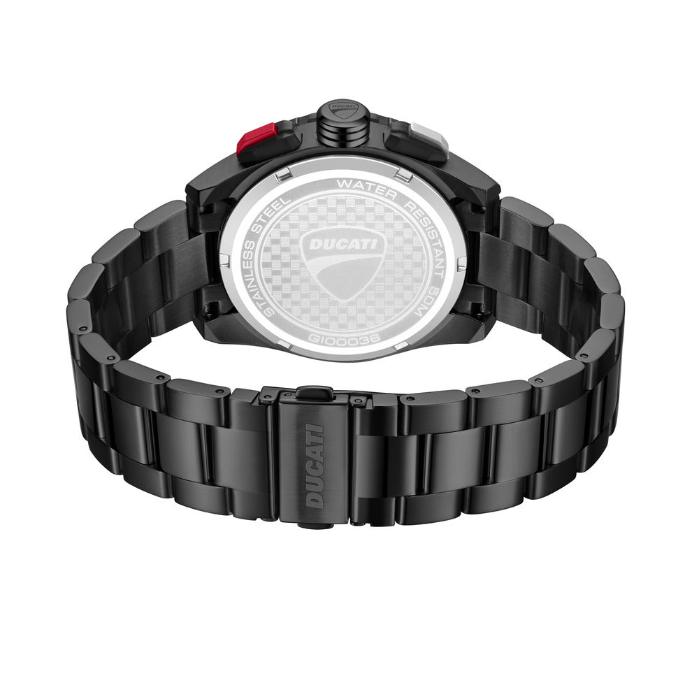 Orologio Ducati Corse Leggenda cronografo uomo quadrante nero bracciale acciaio PVD nero DTWGI0003601