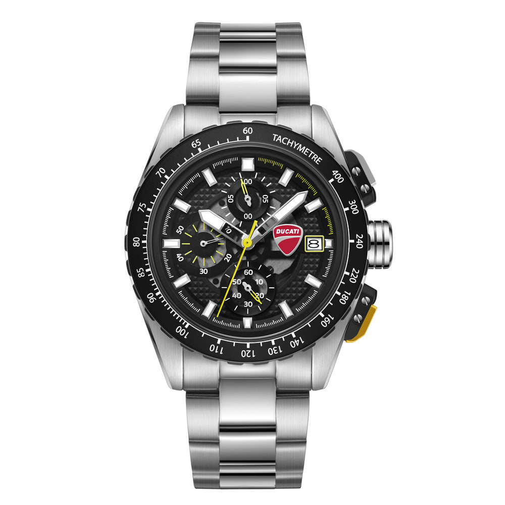 Orologio Ducati Corse Leggenda cronografo uomo quadrante nero bracciale acciaio DTWGI0003602