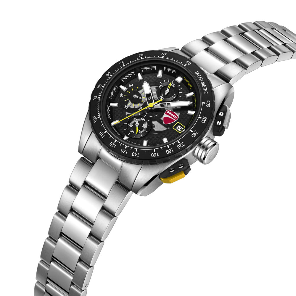 Orologio Ducati Corse Leggenda cronografo uomo quadrante nero bracciale acciaio DTWGI0003602
