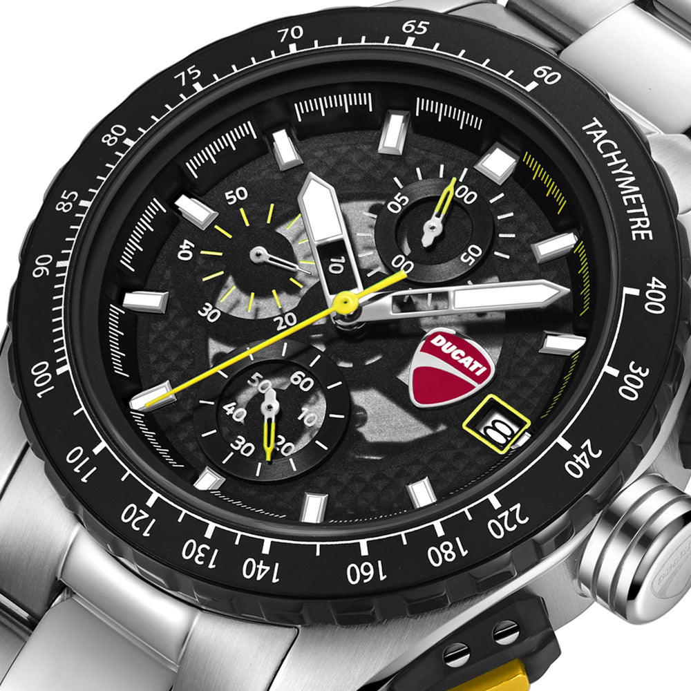 Orologio Ducati Corse Leggenda cronografo uomo quadrante nero bracciale acciaio DTWGI0003602