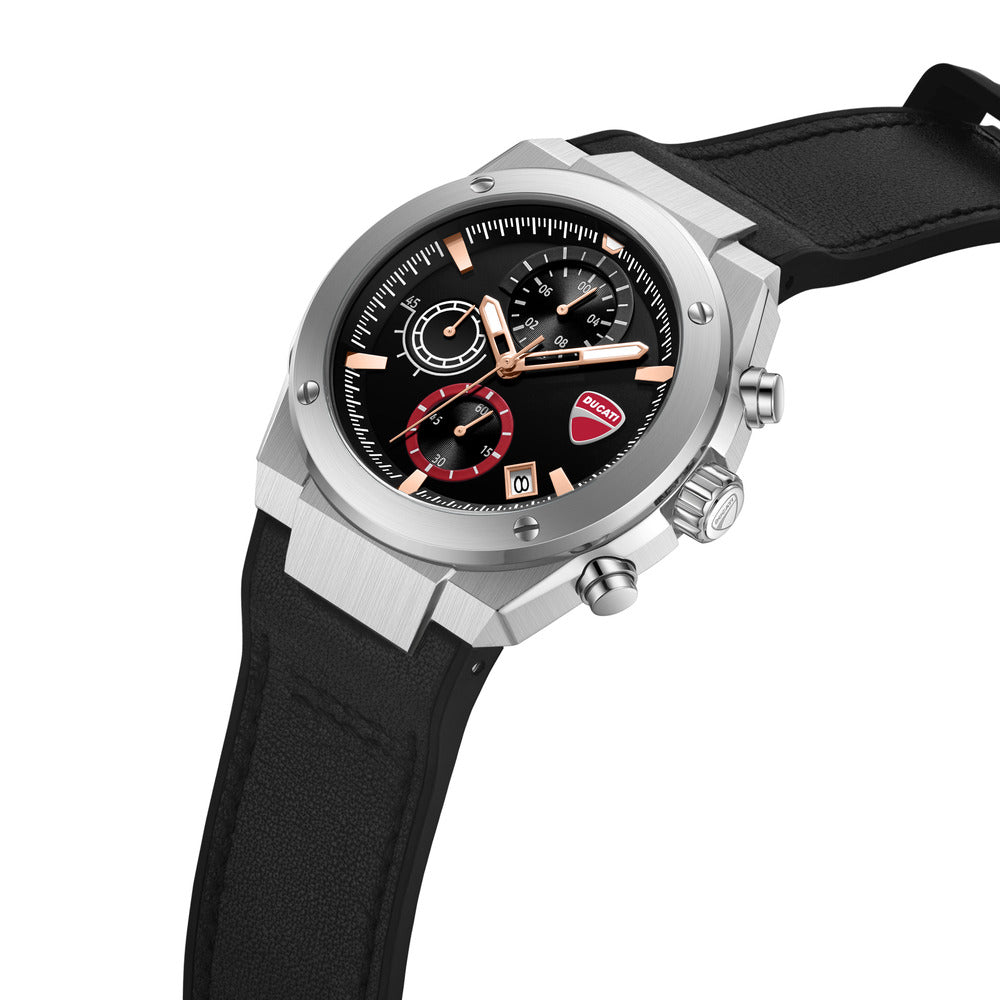 Orologio Ducati Corse Stelvio cronografo uomo quadrante nero cinturino silicone nero DTWGO0003101