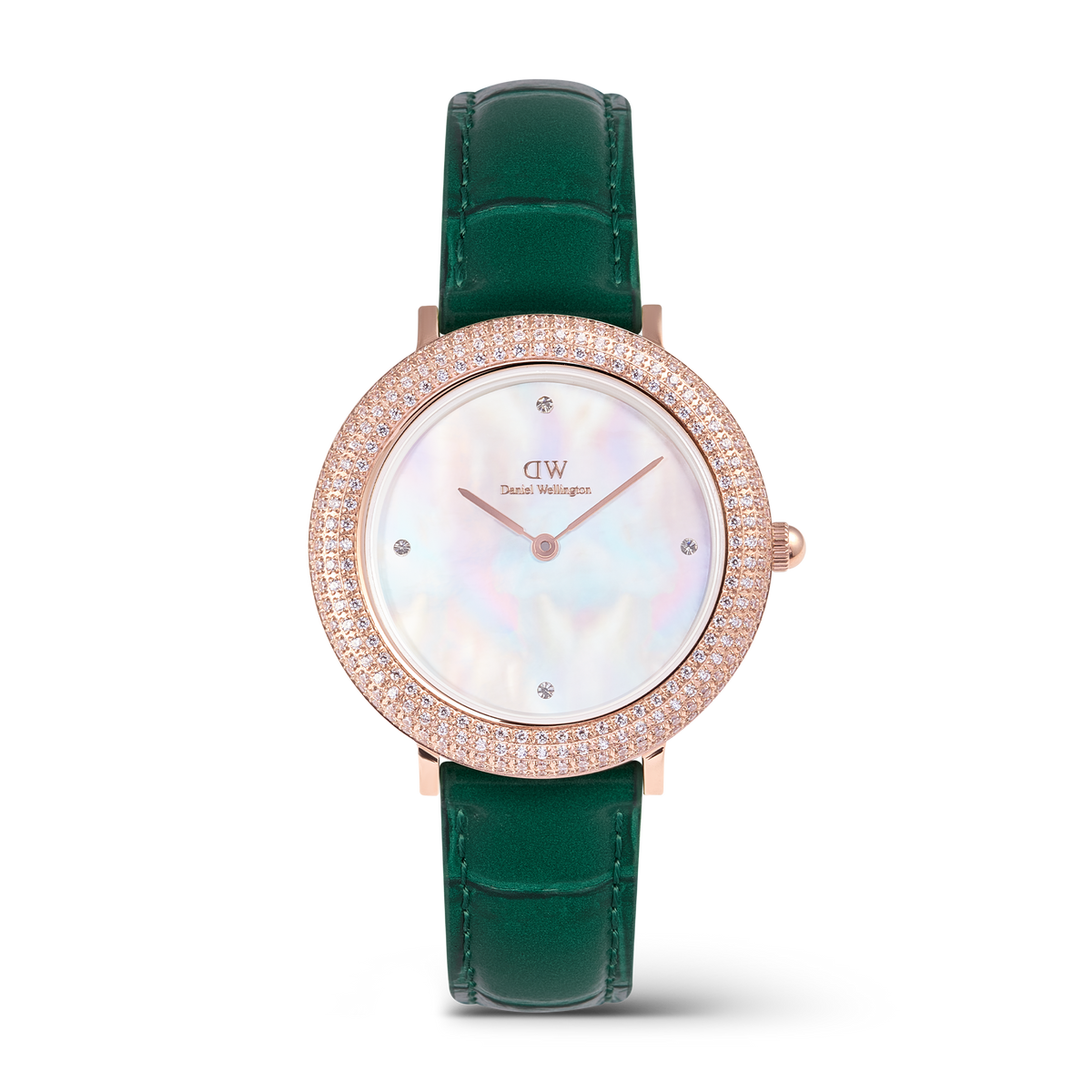 Daniel Wellington Crystalline Bezel 32mm Green Croc Rose Gold MOP