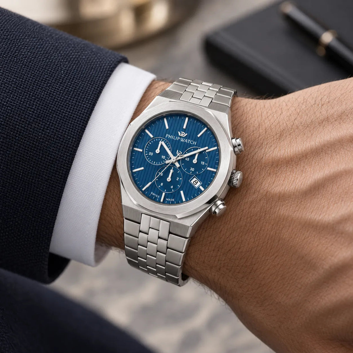 Philip Watch Windsurf Uomo Cronografo 40mm Blu