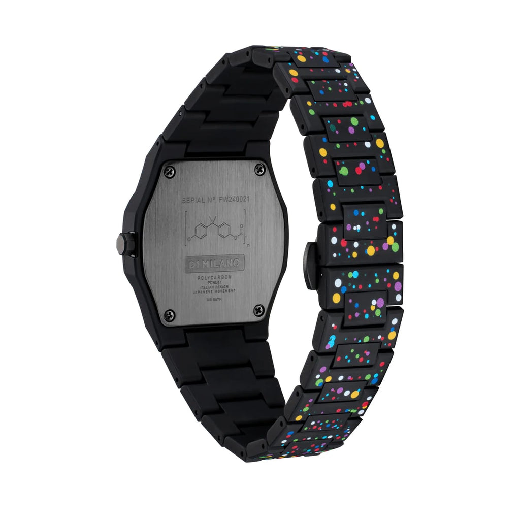 D1 Milano Polycarbon Dot 1 Black D1-PCBU11 - Orologio Unisex Nero 37mm