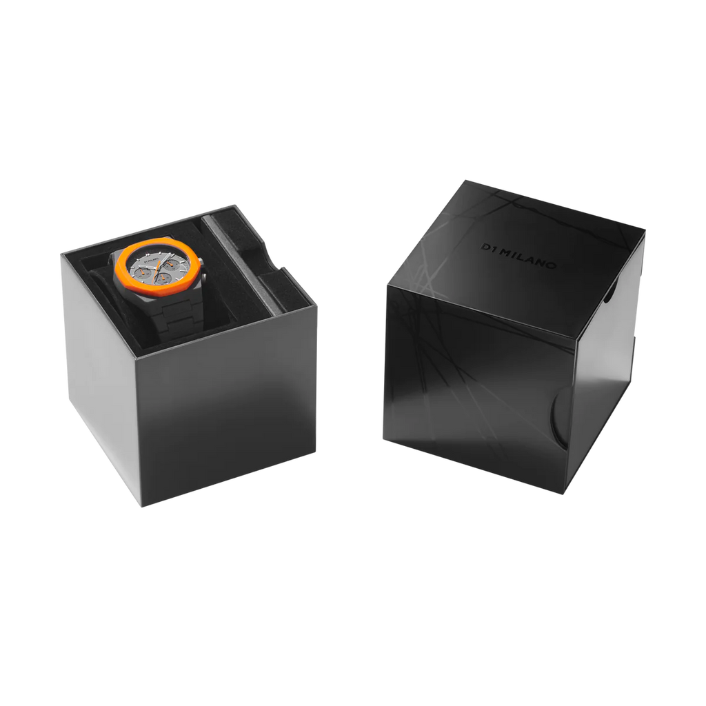 D1 Milano Polychrono Orange Blast D1-PHBJ01 - Orologio Cronografo Uomo Grigio Arancio 40,5mm
