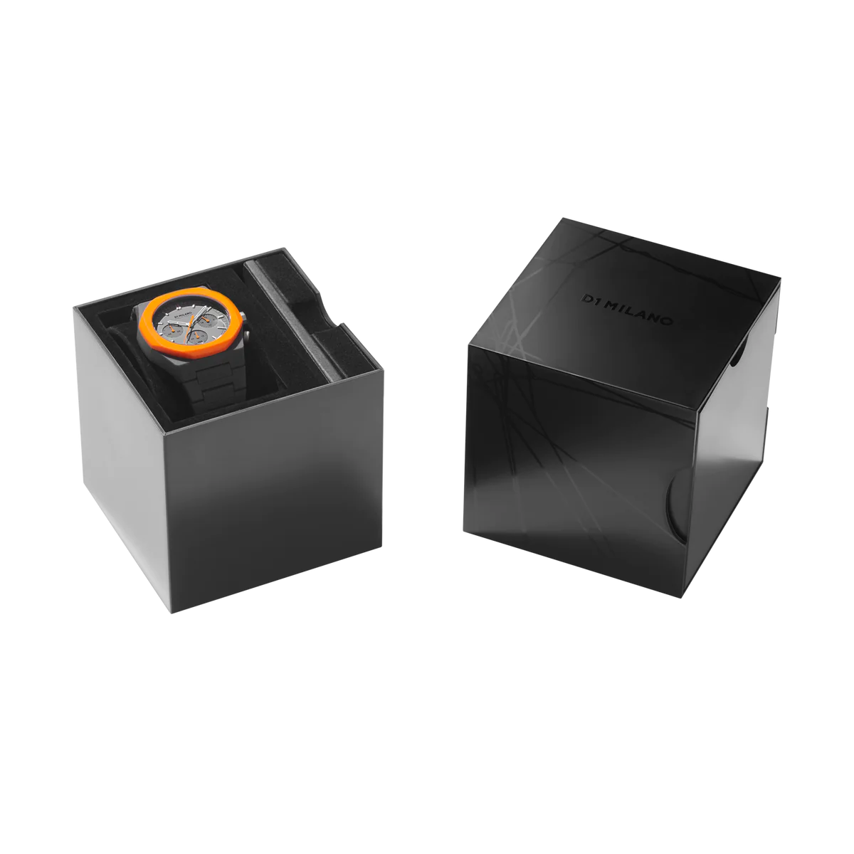 D1 Milano Polychrono Orange Blast D1-PHBJ01 - Orologio Cronografo Uomo Grigio Arancio 40,5mm