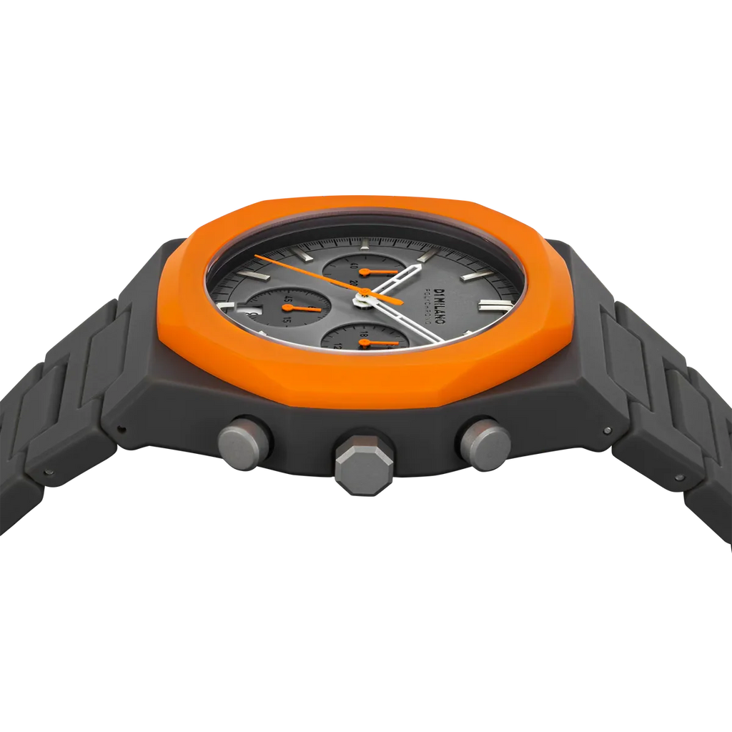D1 Milano Polychrono Orange Blast D1-PHBJ01 - Orologio Cronografo Uomo Grigio Arancio 40,5mm