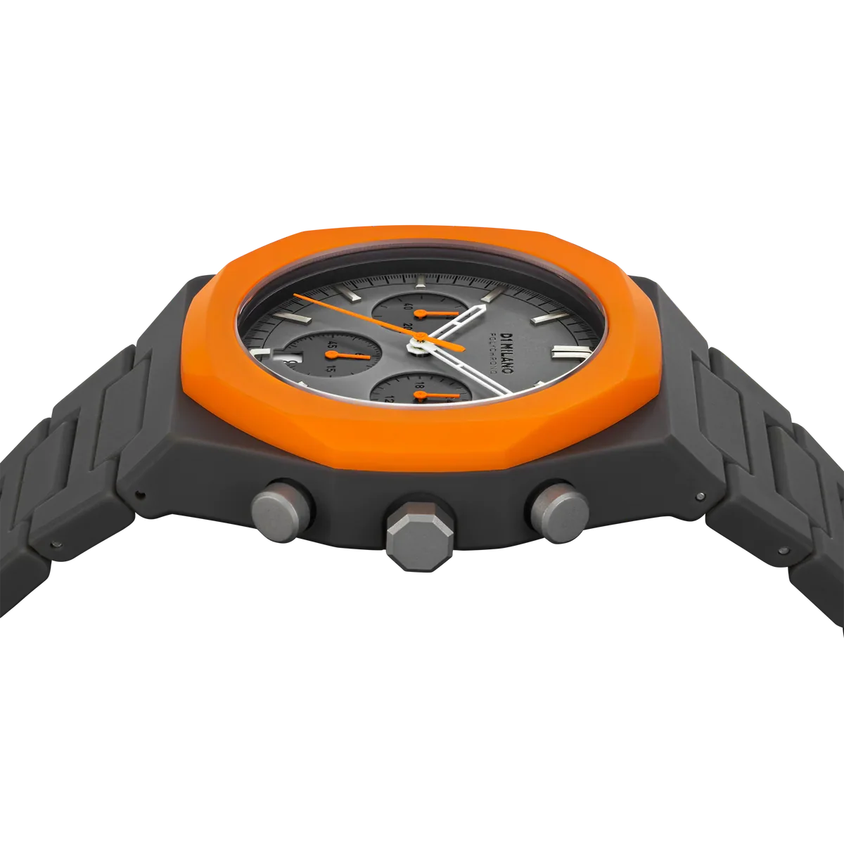 D1 Milano Polychrono Orange Blast D1-PHBJ01 - Orologio Cronografo Uomo Grigio Arancio 40,5mm