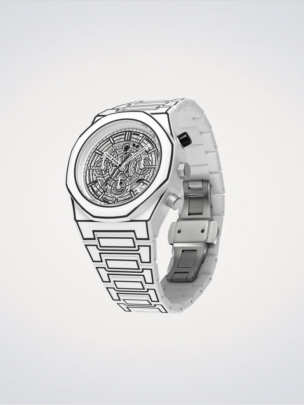 D1 Milano Polychrono White Sketch D1-PHBJ13 - Orologio Cronografo Uomo Bianco 40,5mm