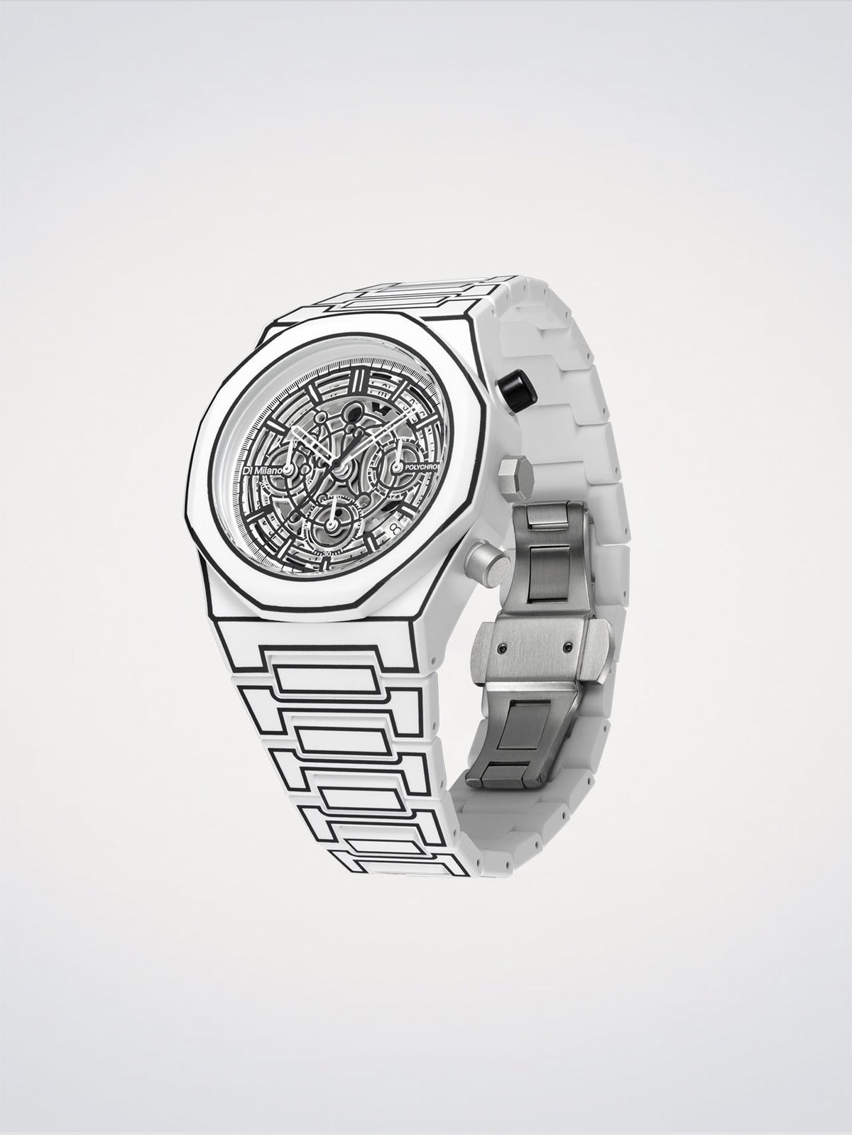 D1 Milano Polychrono White Sketch D1-PHBJ13 - Orologio Cronografo Uomo Bianco 40,5mm
