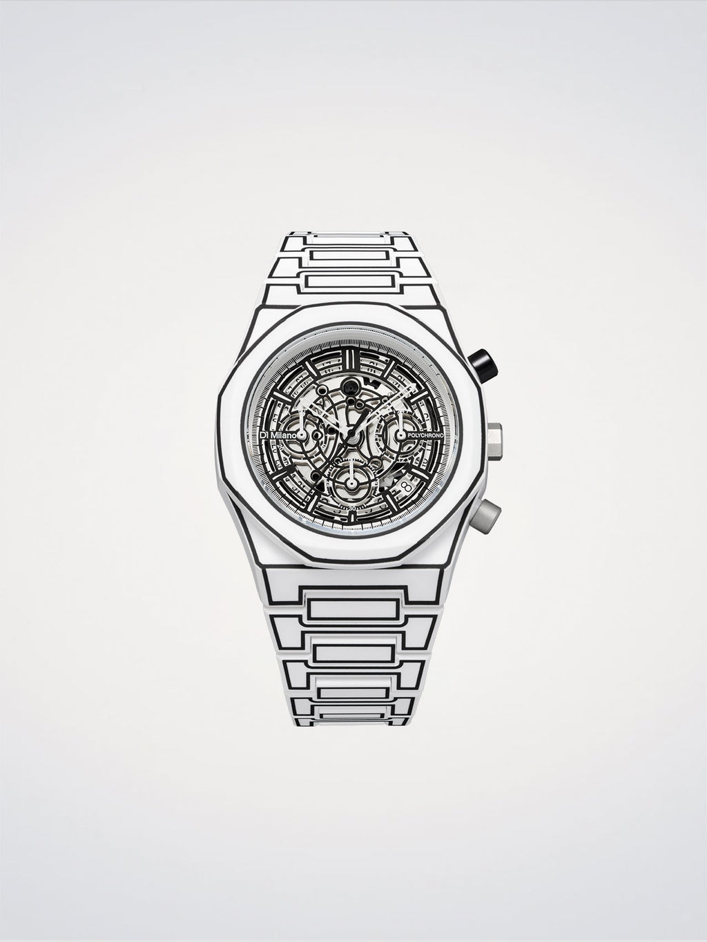 D1 Milano Polychrono White Sketch D1-PHBJ13 - Orologio Cronografo Uomo Bianco 40,5mm