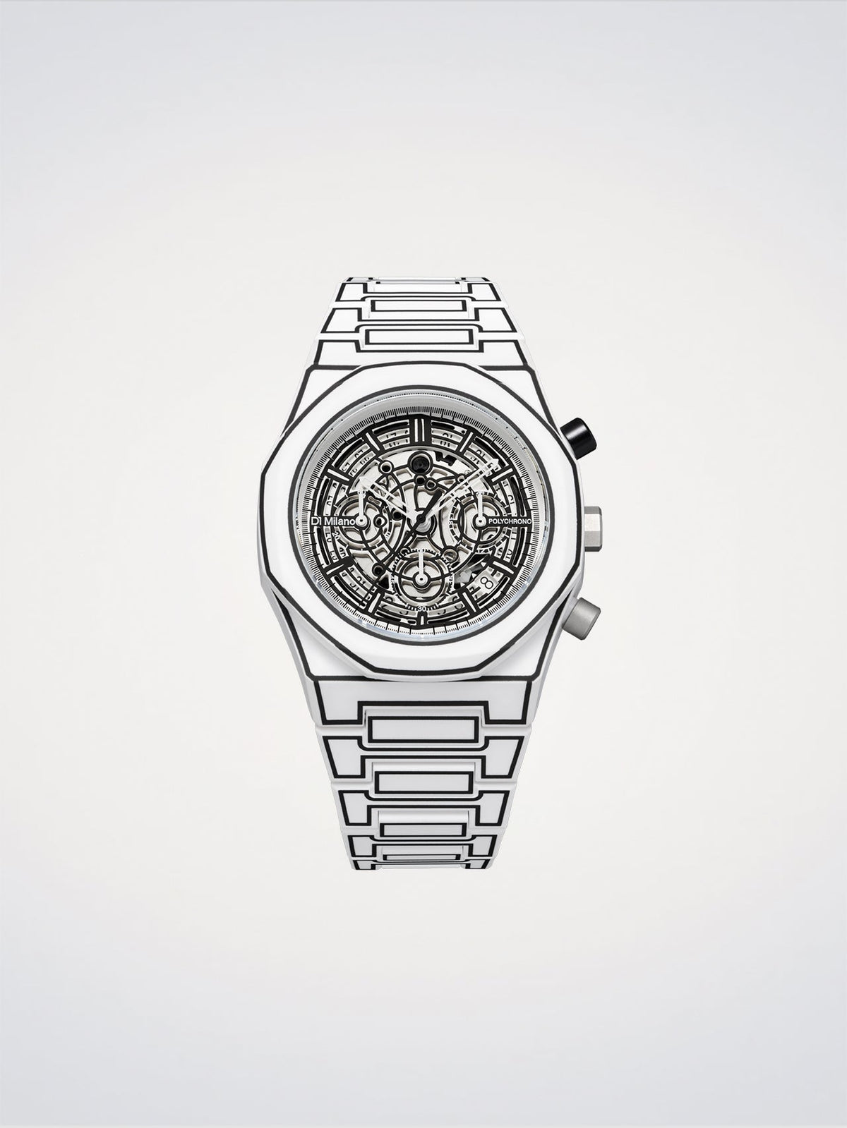 D1 Milano Polychrono White Sketch D1-PHBJ13 - Orologio Cronografo Uomo Bianco 40,5mm