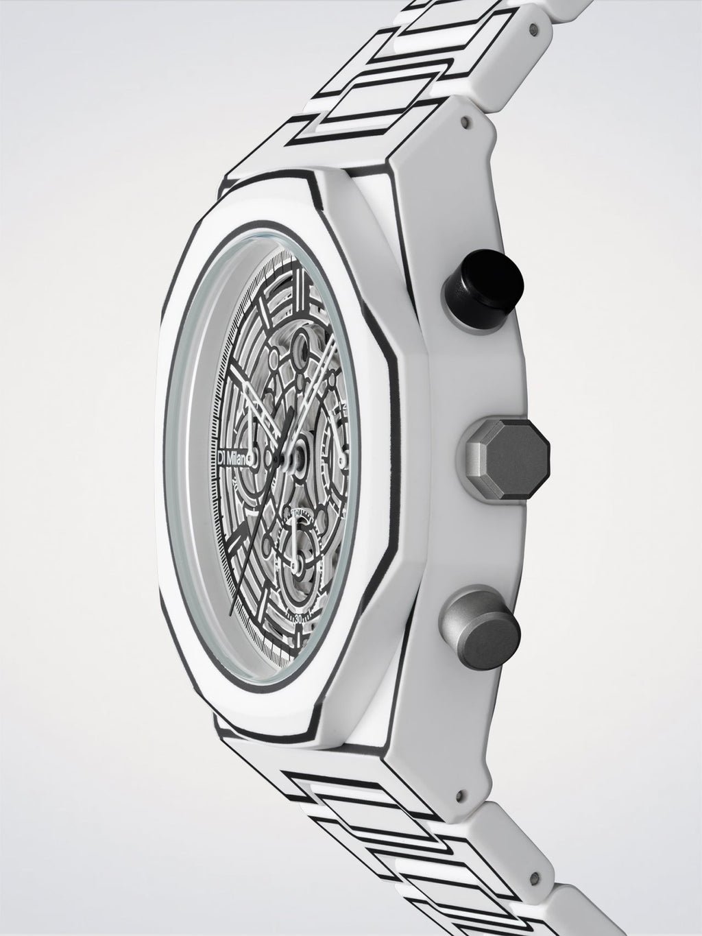 D1 Milano Polychrono White Sketch D1-PHBJ13 - Orologio Cronografo Uomo Bianco 40,5mm