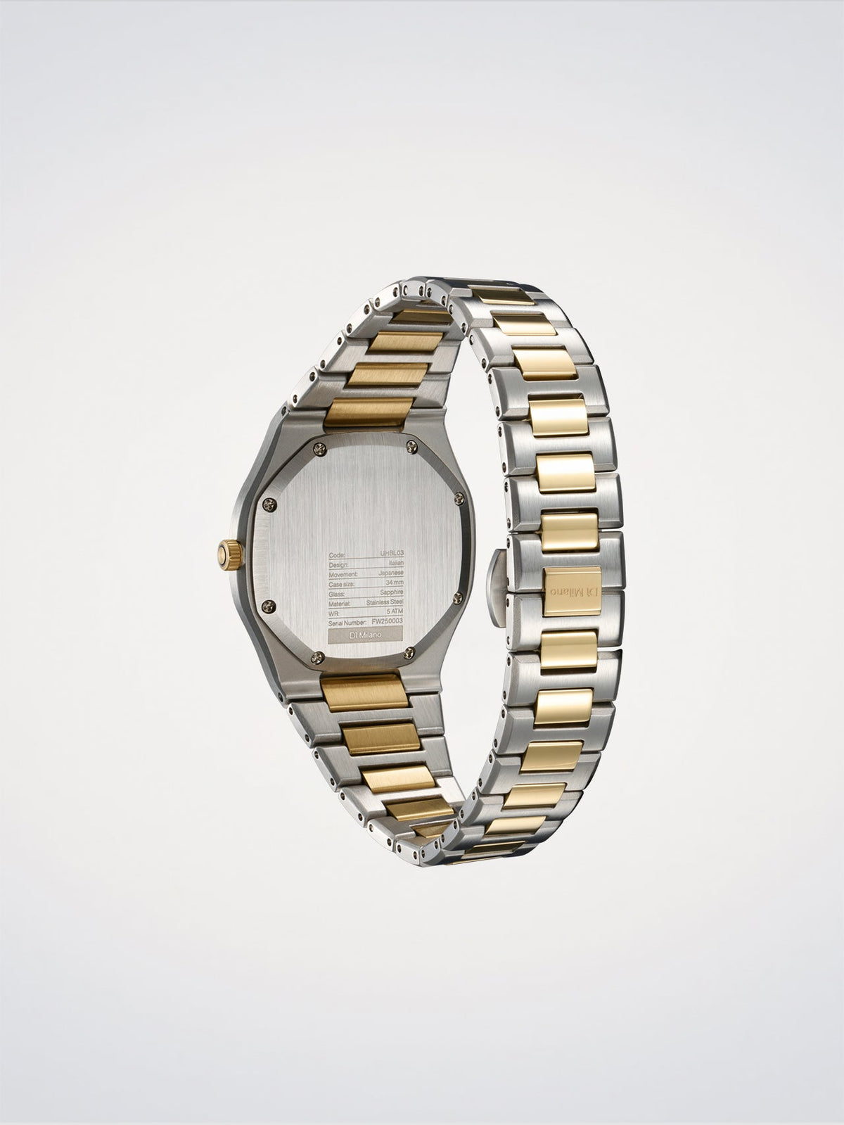 D1 Milano Ultra Thin 1970 Tone Mellow D1-UHBL03 - Orologio Donna Bicolore Nero 34mm