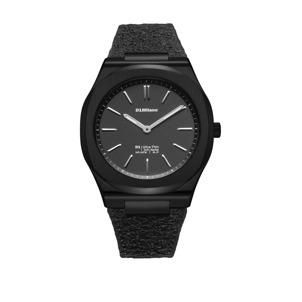D1 Milano Black Kevlar Orologio Ultra Thin | 39 mm D1-UHKJ01