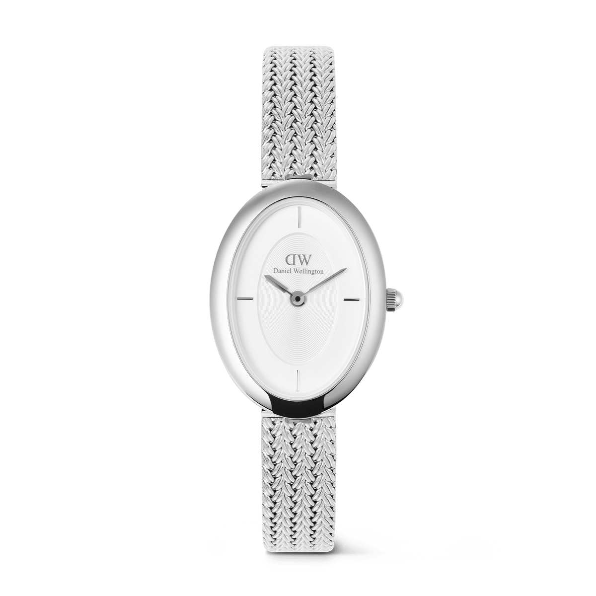 Daniel Wellington Juliette 23x31mm Braided Mesh White Sunray Silver