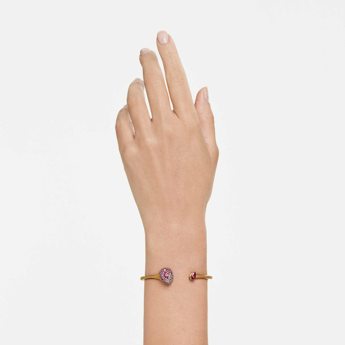 Bracciale rigido Sublima, Taglio Pear, Rosso, Finitura oro 18K