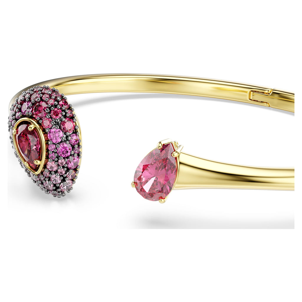 Bracciale rigido Sublima, Taglio Pear, Rosso, Finitura oro 18K