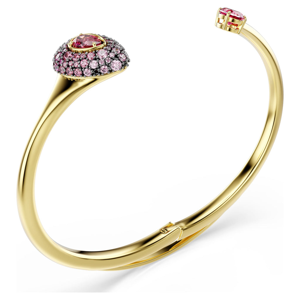 Bracciale rigido Sublima, Taglio Pear, Rosso, Finitura oro 18K
