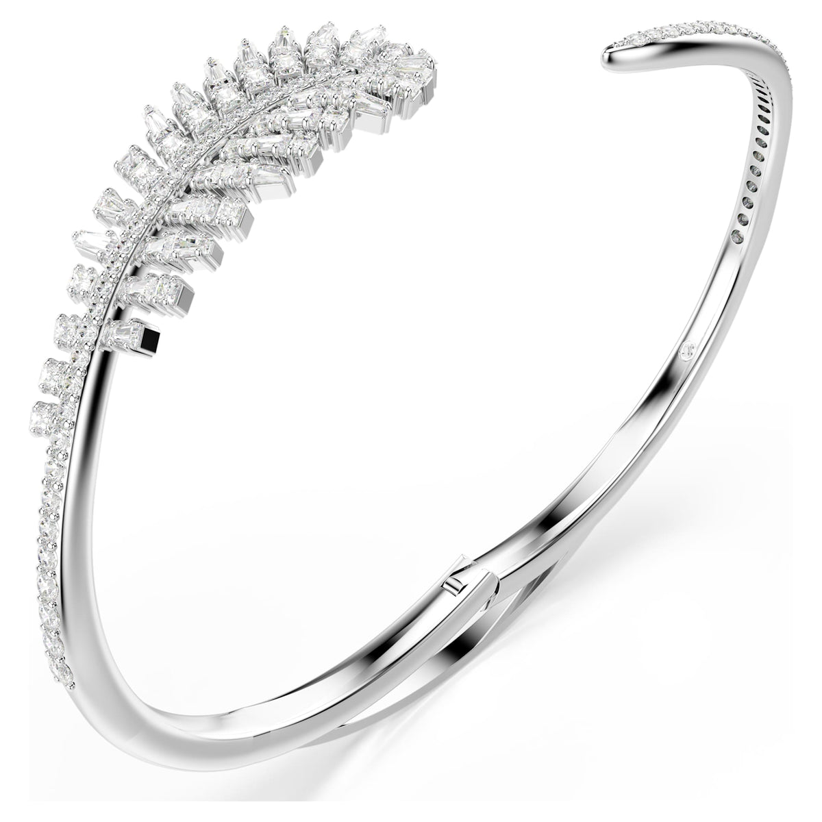 Bracciale rigido Vienna, Bianco, Placcato rodio - M