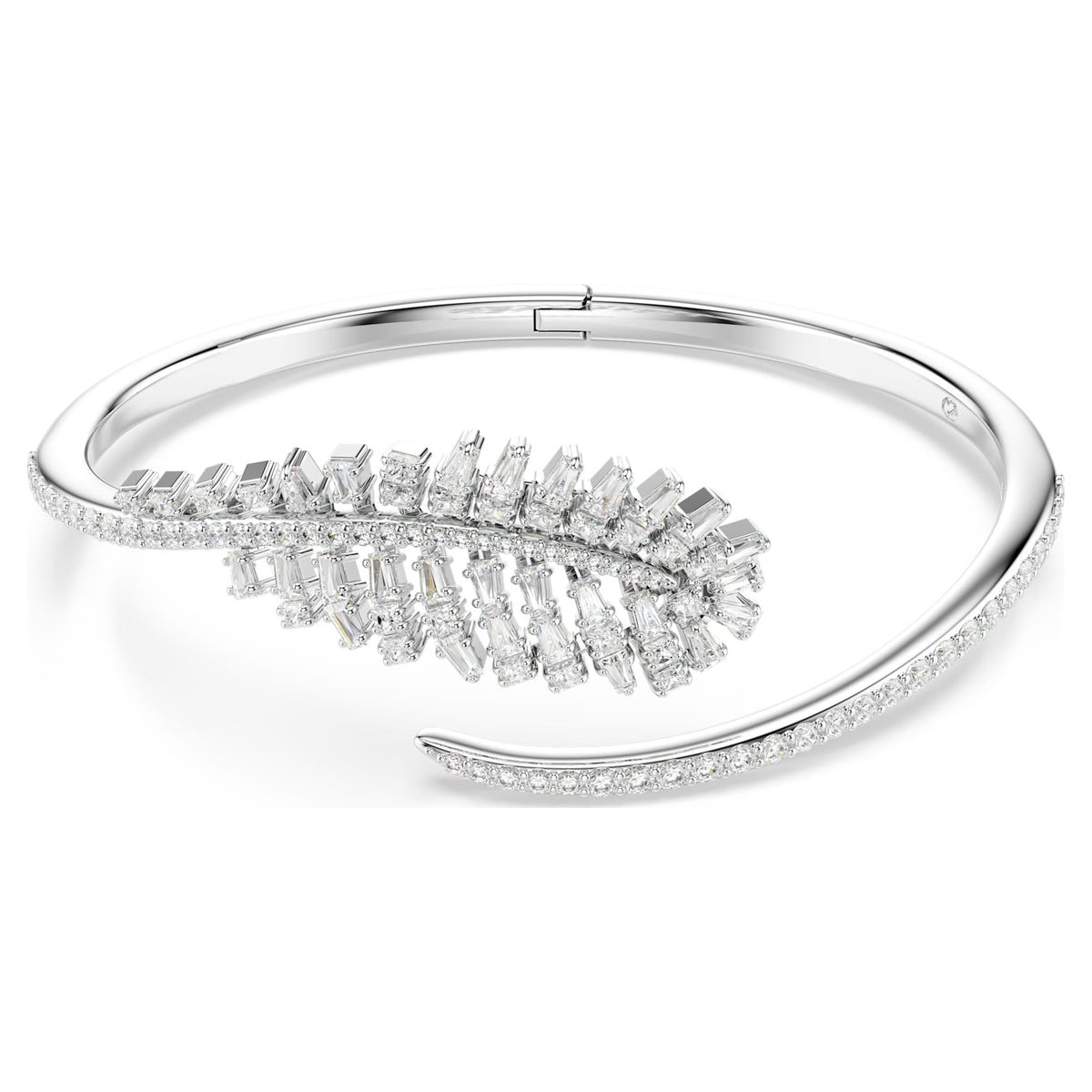 Bracciale rigido Vienna, Bianco, Placcato rodio - M