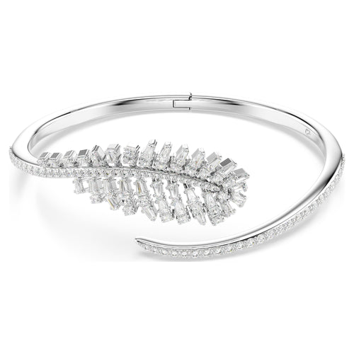 Bracciale rigido Vienna, Bianco, Placcato rodio - M