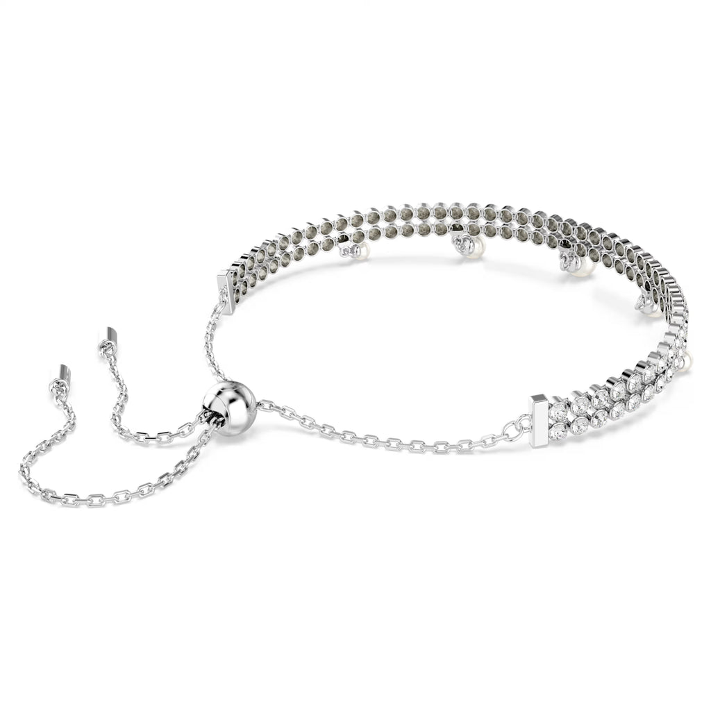 Braccialetto Ariana Grande x Swarovski Crystal Pearl, Taglio Round, Bianco, Placcato rodio 5720870 - vista 3