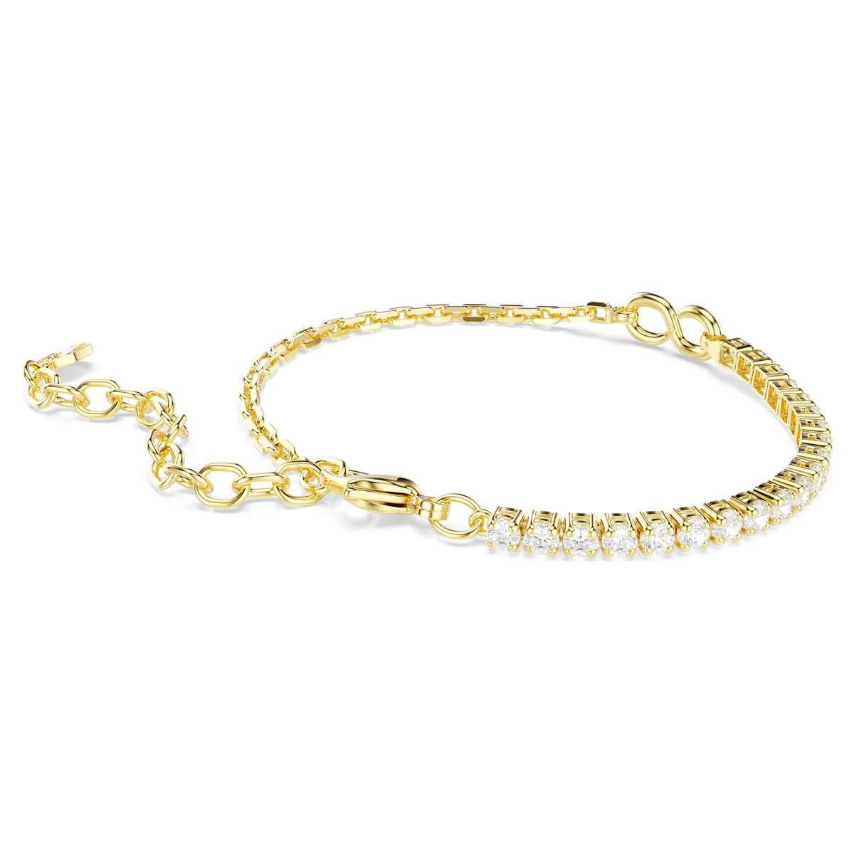 Bracciale a catena Matrix, Bianco, Placcato oro