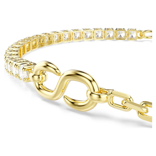 Bracciale a catena Matrix, Bianco, Placcato oro