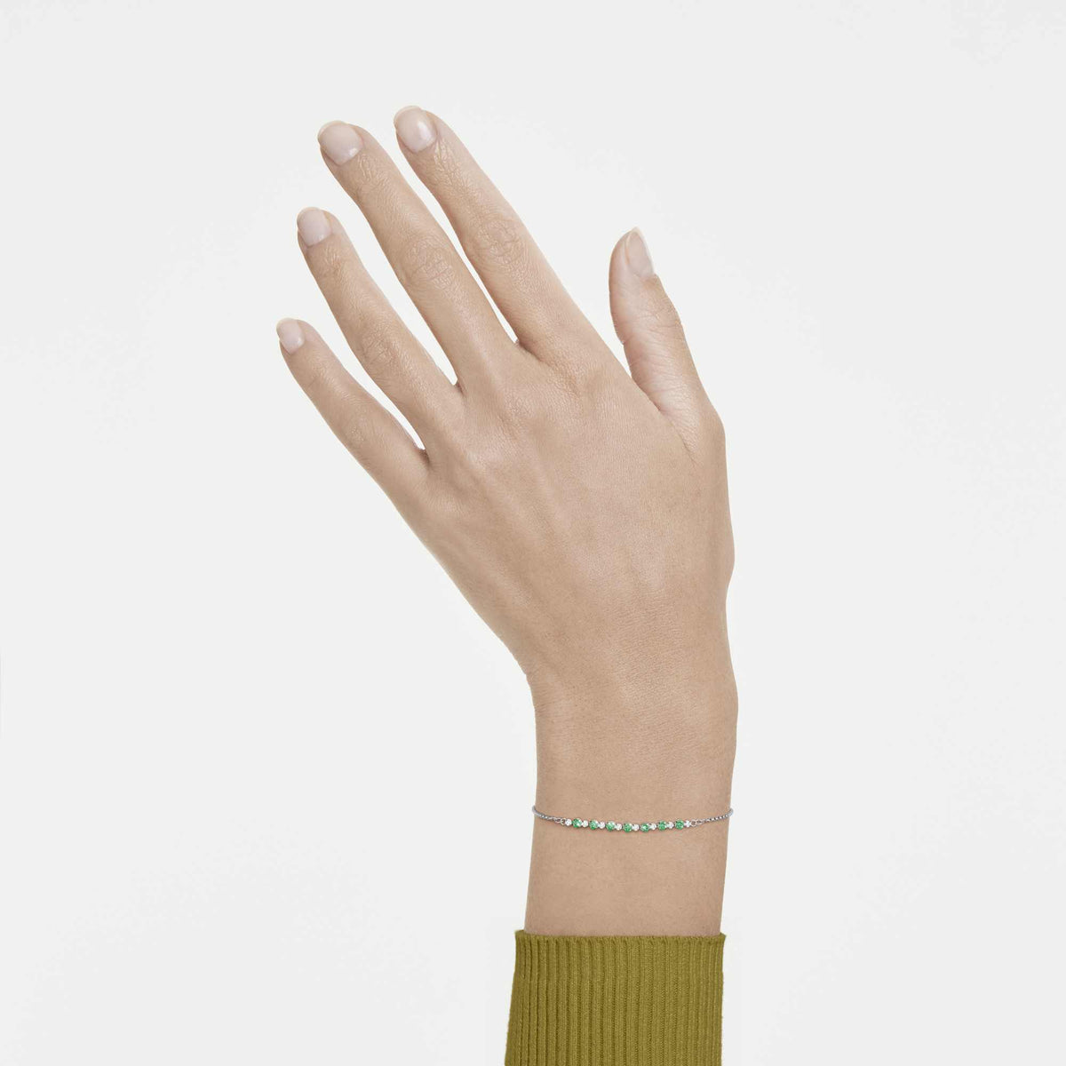 Bracciale Matrix, Verde sfumato, Placcato rodio
