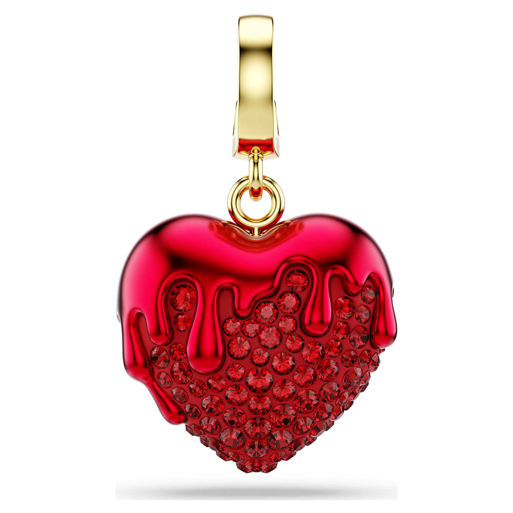 Charm Idyllia, Taglio Round, Cuore, Rosso, Finitura oro 18K