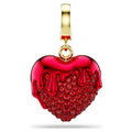 Charm Idyllia, Taglio Round, Cuore, Rosso, Finitura oro 18K
