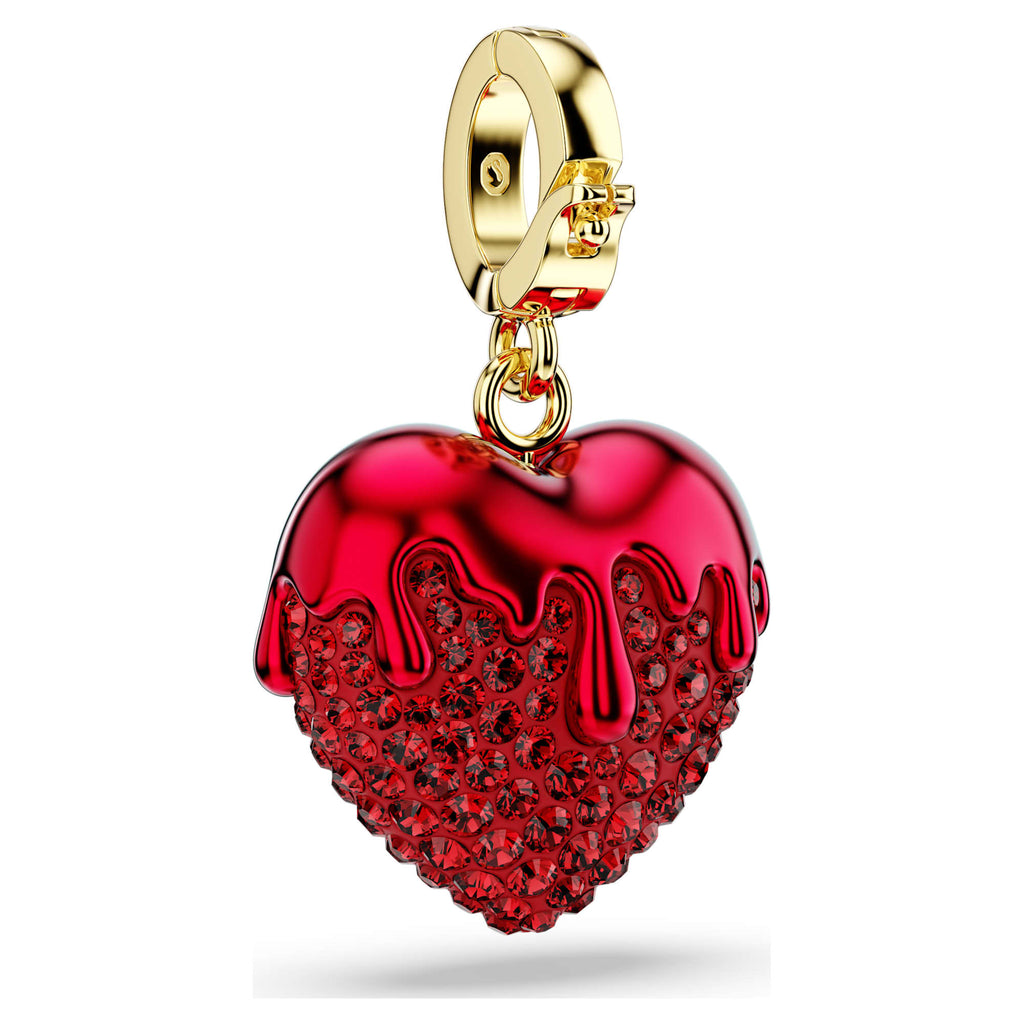 Charm Idyllia, Taglio Round, Cuore, Rosso, Finitura oro 18K