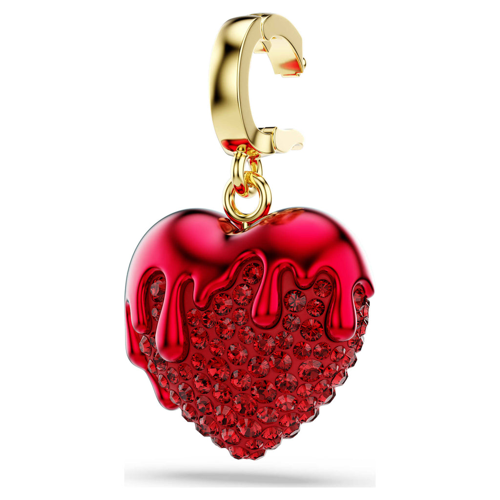 Charm Idyllia, Taglio Round, Cuore, Rosso, Finitura oro 18K