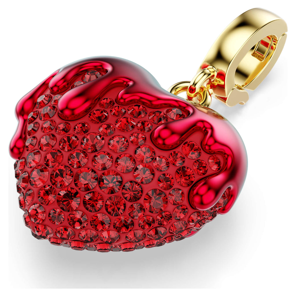 Charm Idyllia, Taglio Round, Cuore, Rosso, Finitura oro 18K