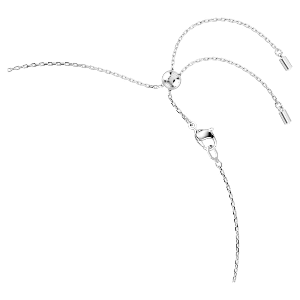 Collana Constella, Crystal Pearl, Taglio Round, Bianca, Placcato rodio