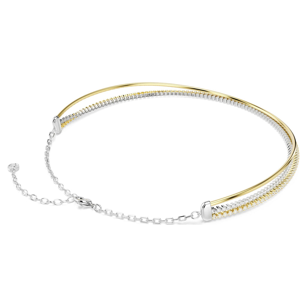 Collana Hyperbola, Taglio Round, Bianca, Mix di finiture