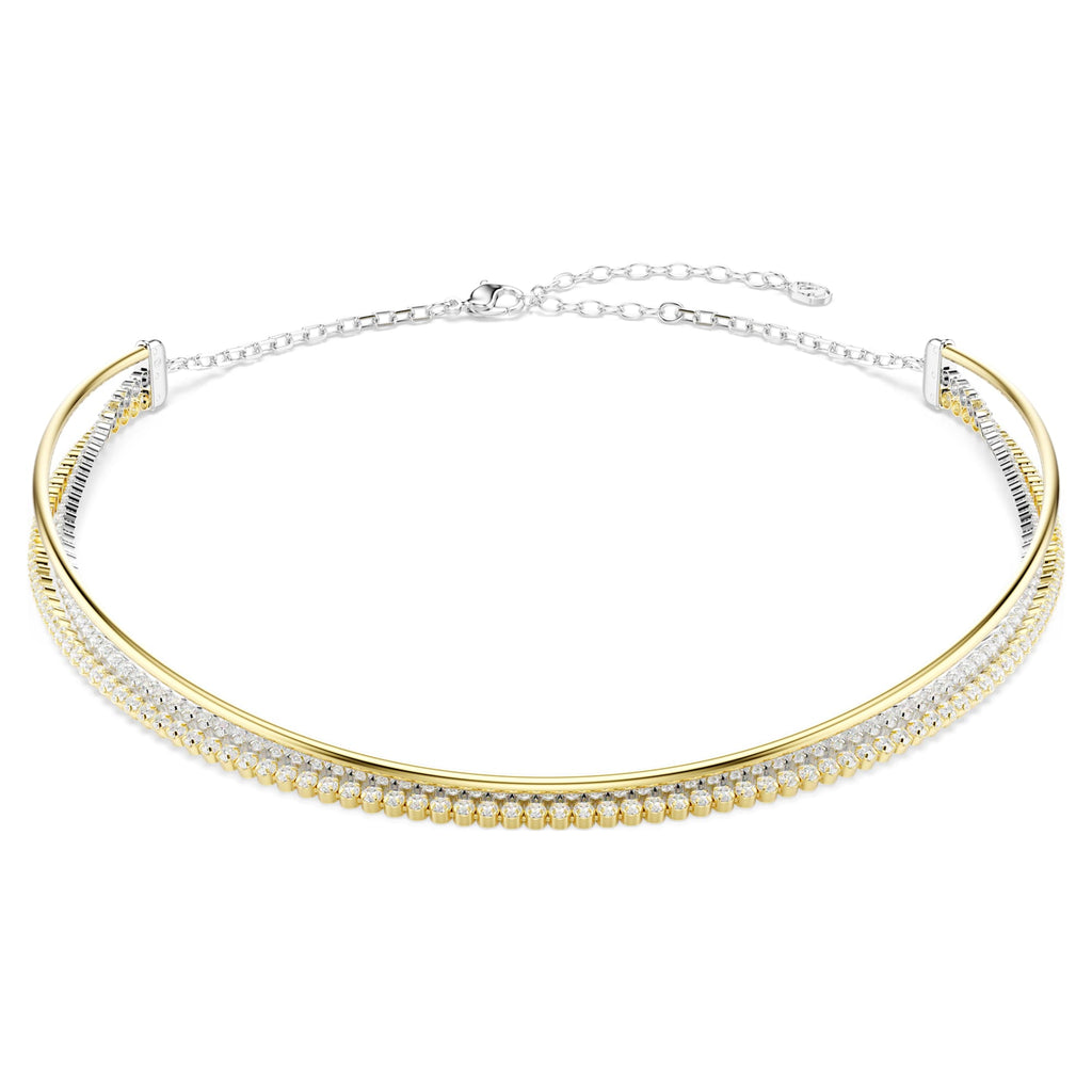 Collana Hyperbola, Taglio Round, Bianca, Mix di finiture