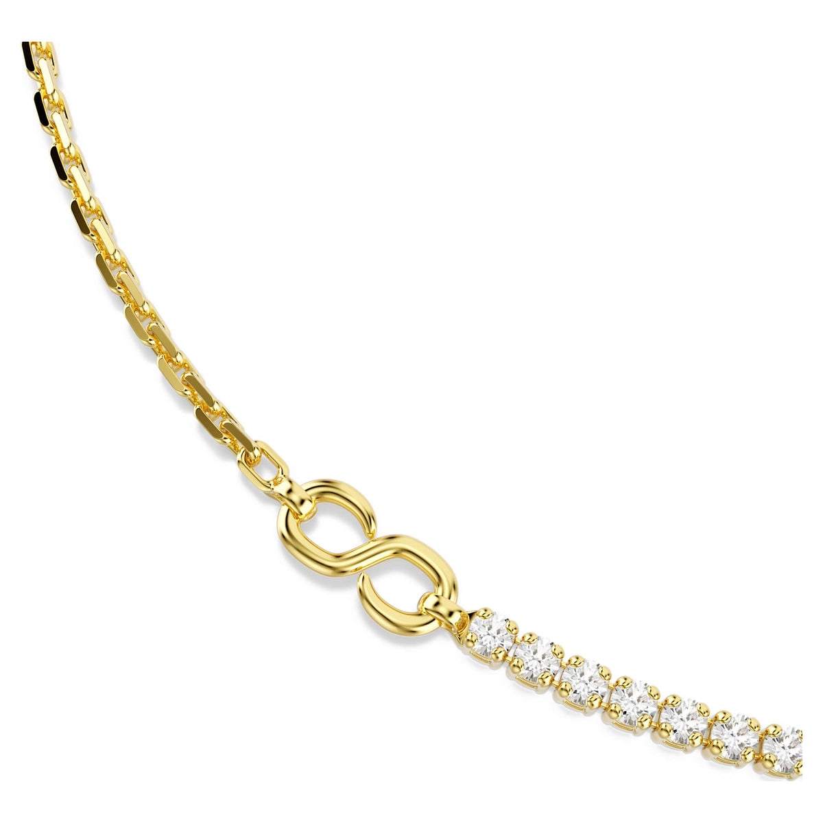 Collana a catena Matrix, Bianca, Placcato oro
