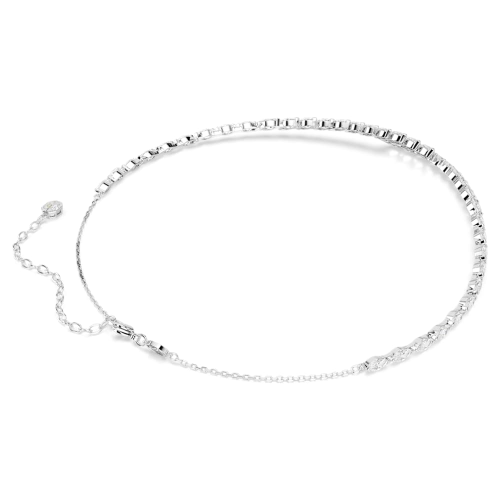Collana Mesmera, Taglio Marquise, Bianca, Placcato rodio