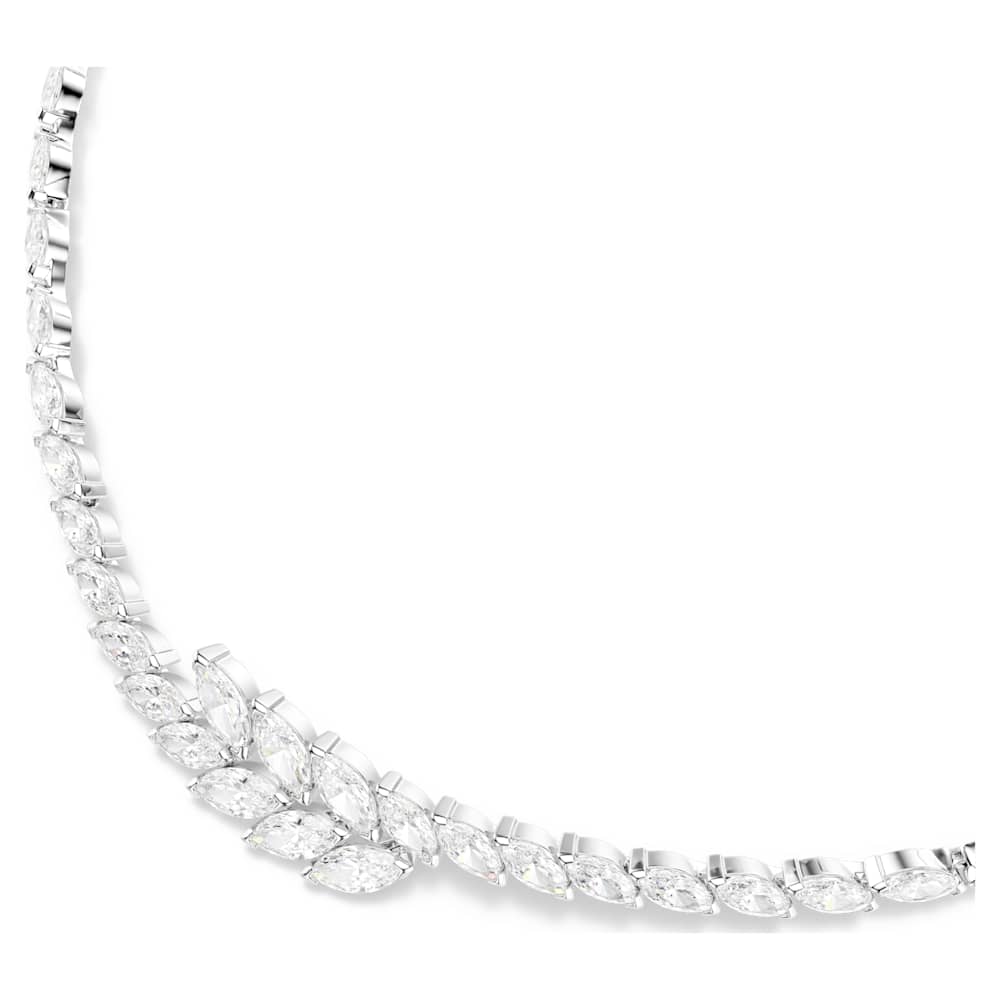 Collana Mesmera, Taglio Marquise, Bianca, Placcato rodio