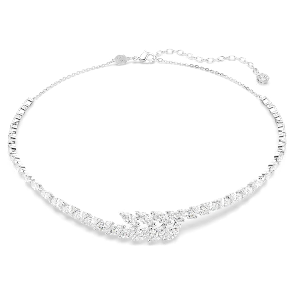Collana Mesmera, Taglio Marquise, Bianca, Placcato rodio