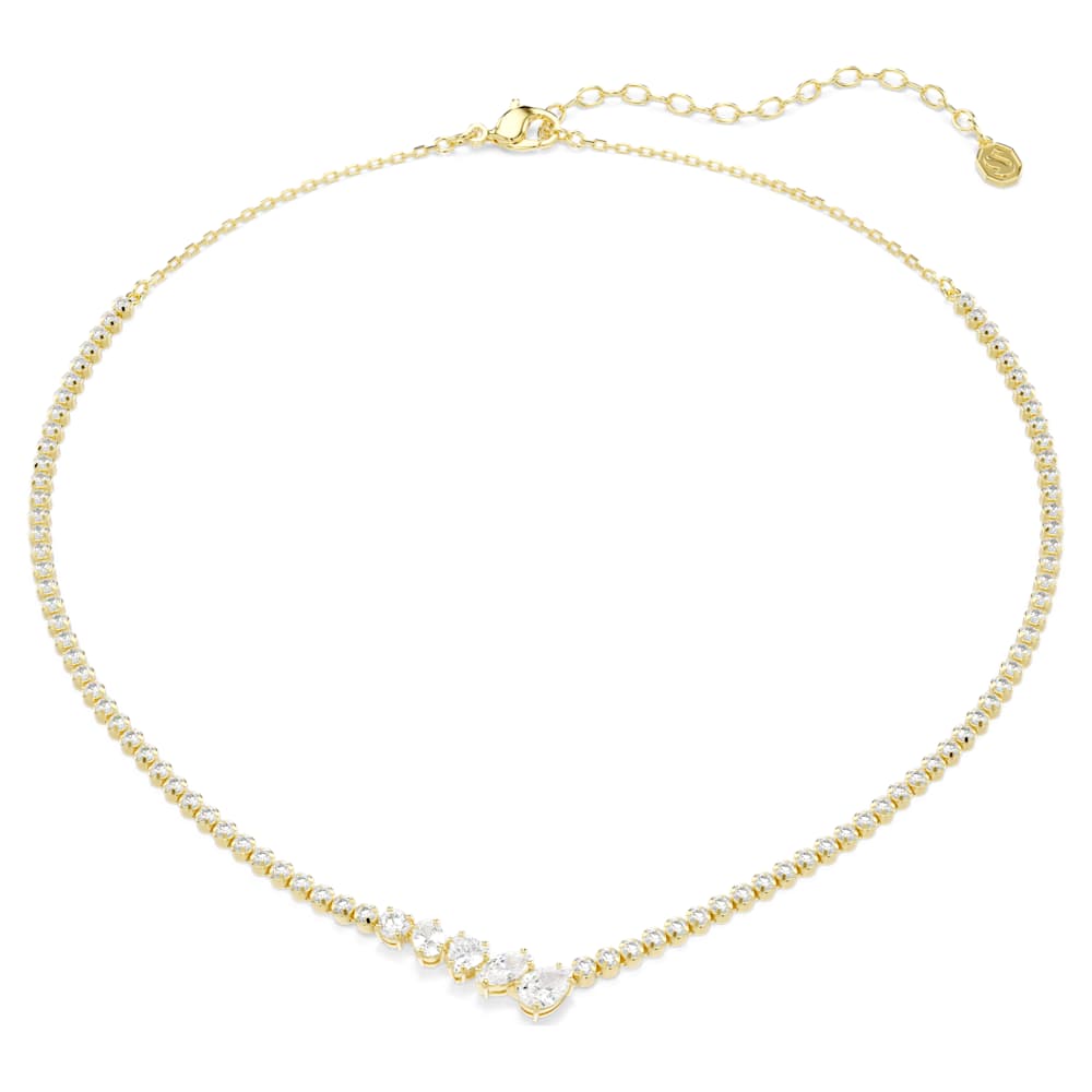 Collana Mesmera, Taglio misto, Bianca, Finitura oro 18K