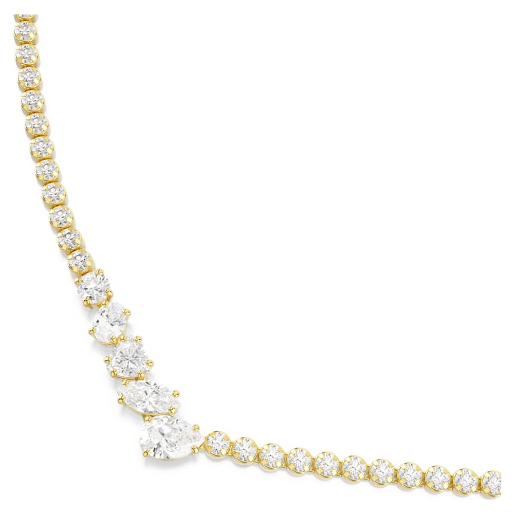 Collana Mesmera, Taglio misto, Bianca, Finitura oro 18K