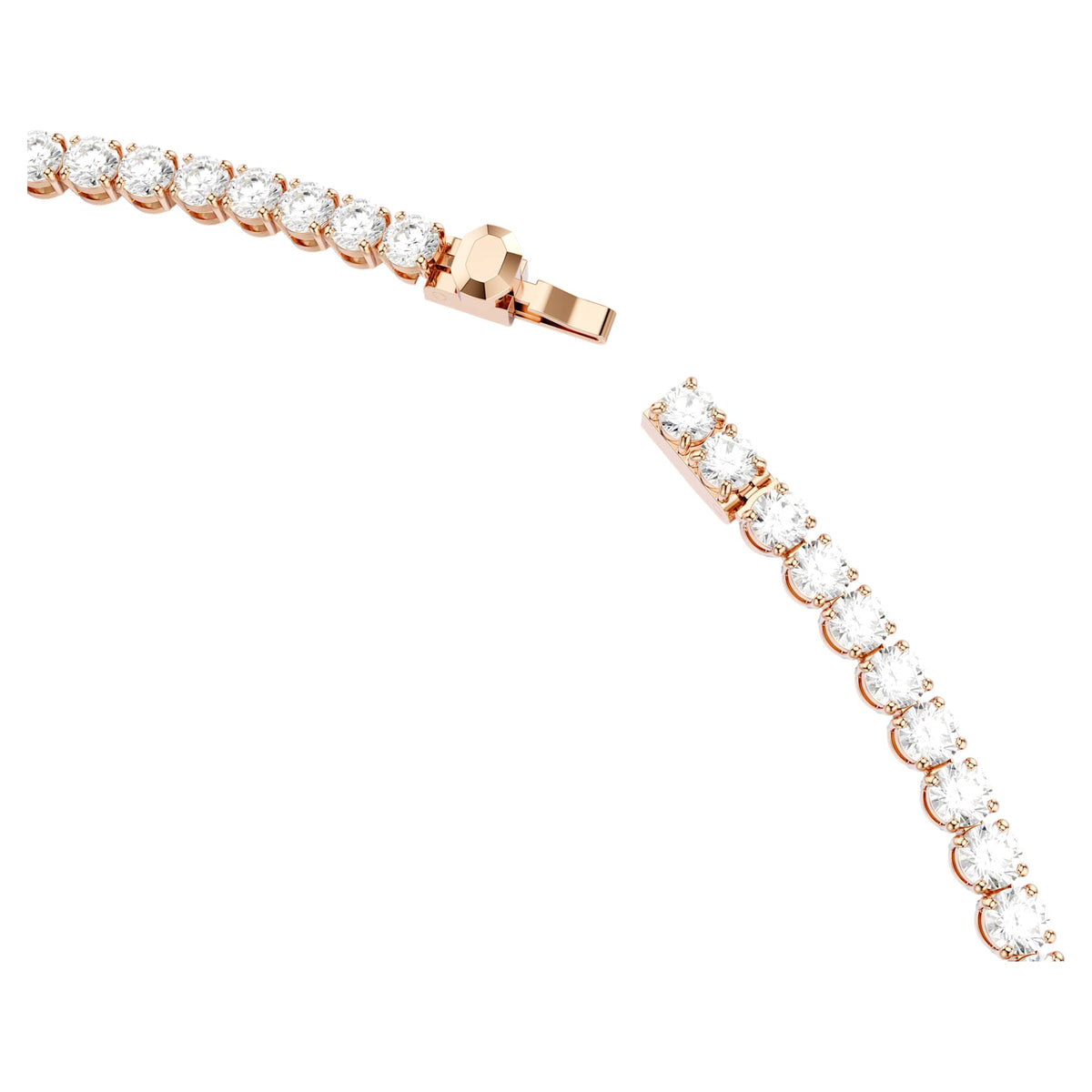 Collana tennis Matrix, Bianca, Placcato oro rosa - M