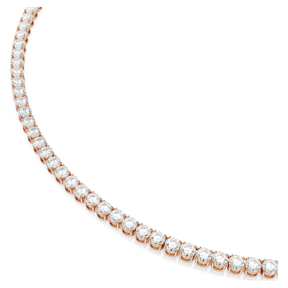 Collana tennis Matrix, Bianca, Placcato oro rosa - M