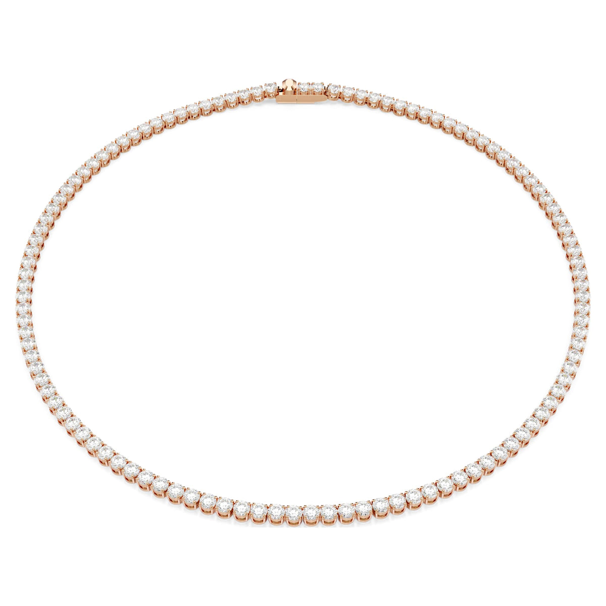 Collana tennis Matrix, Bianca, Placcato oro rosa - M