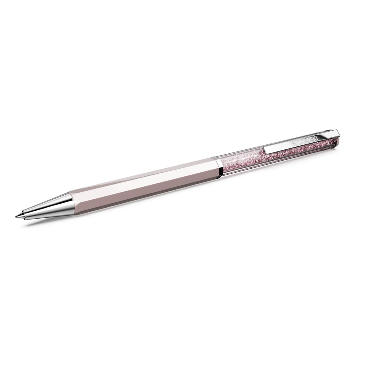 Penna a sfera Crystalline, Clip ottagonale, Oro rosa/Cristallo