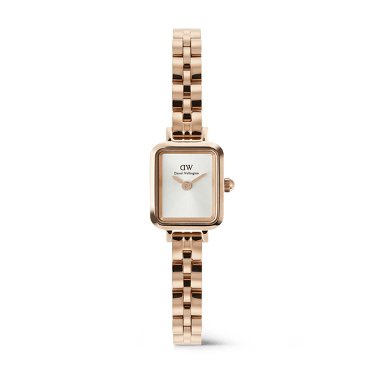 Daniel Wellington Quadro Mini Arch 3-Link 15x18mm White Sunray Rose Gold